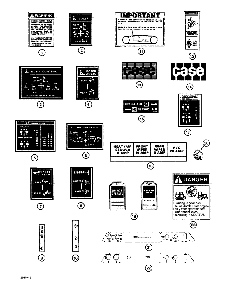 Схема запчастей Case 1155E - (9-132) - DECALS (09) - CHASSIS/ATTACHMENTS