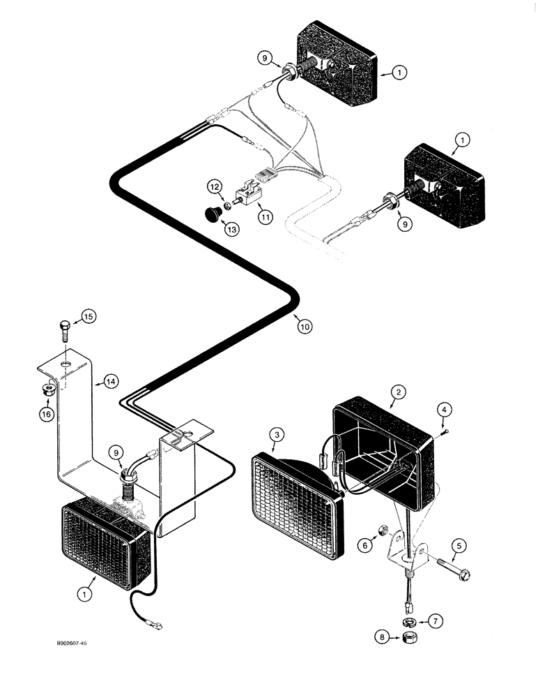 Схема запчастей Case 1818 - (4-26) - WORK LAMPS AND WIRING (04) - ELECTRICAL SYSTEMS