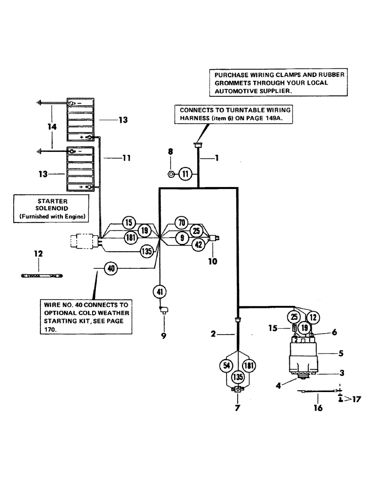 Схема запчастей Case 35YC - (152) - ENGINE WIRING HARNESS FOR: DETROIT DIESEL ENGINE (06) - ELECTRICAL SYSTEMS