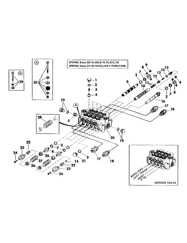 Схема запчастей Case 40YC - (149) - 4-SPOOL MAIN CONTROL VALVE, (USED WITH AUXILIARY, HOIST, LEFT TRACK AND TOOL) (07) - HYDRAULIC SYSTEM