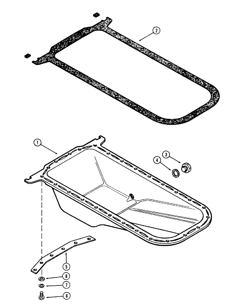 Схема запчастей Case 400C - (036) - OIL PAN, (336B) DIESEL ENGINE (02) - ENGINE