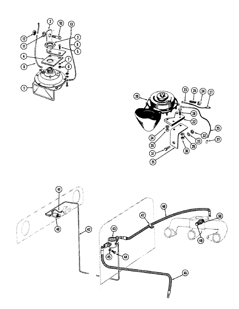 Схема запчастей Case W10 - (060) - HORN (04) - ELECTRICAL SYSTEMS