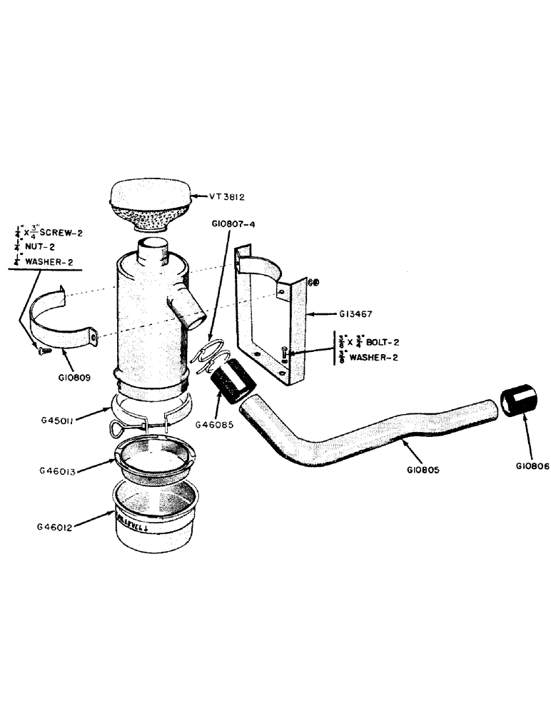 Схема запчастей Case 320 - (016) - AIR CLEANER (02) - ENGINE