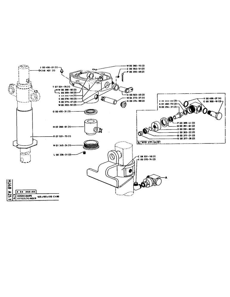 Схема запчастей Case 160CL - (157) - FITTED CYLINDER (07) - HYDRAULIC SYSTEM