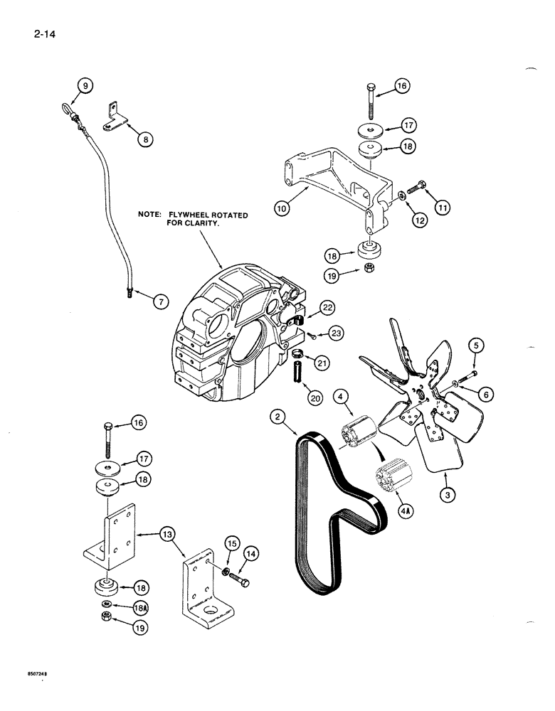 Схема запчастей Case 1085B - (2-014) - ENGINE MOUNTING AND ADAPTING PARTS (02) - ENGINE