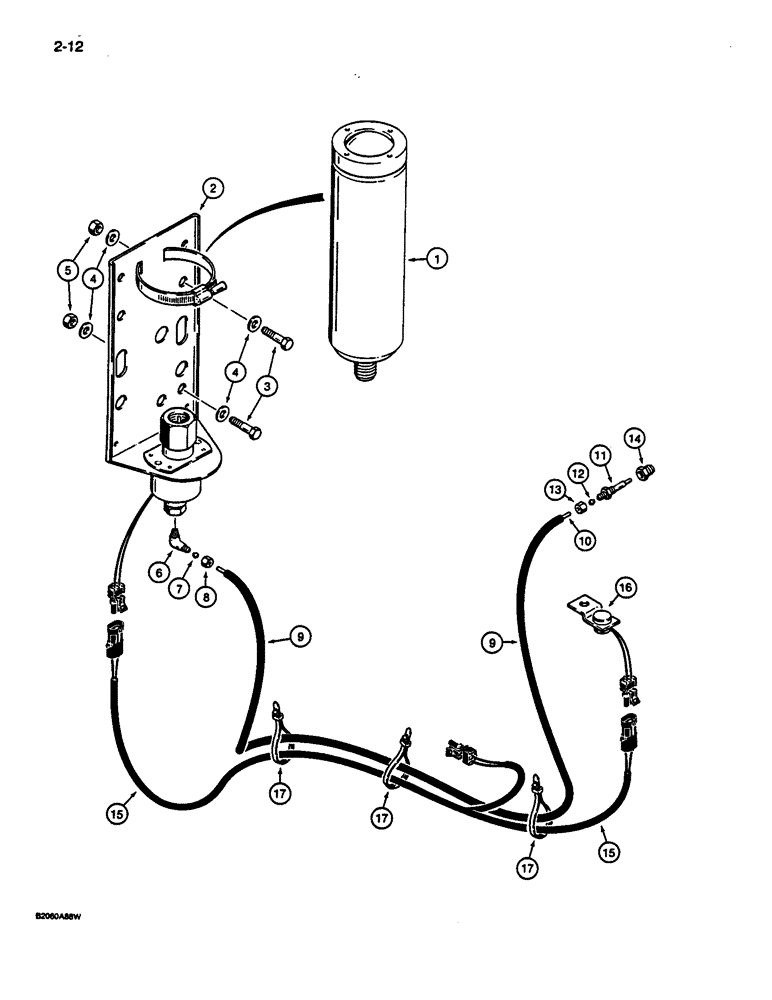 Схема запчастей Case 1187C - (2-12) - COLD START SYSTEM (02) - ENGINE