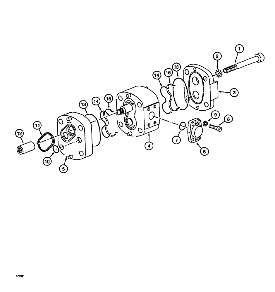 Схема запчастей Case 688 - (8-058) - LOW PRESSURE HYDRAULIC PUMP (08) - HYDRAULICS