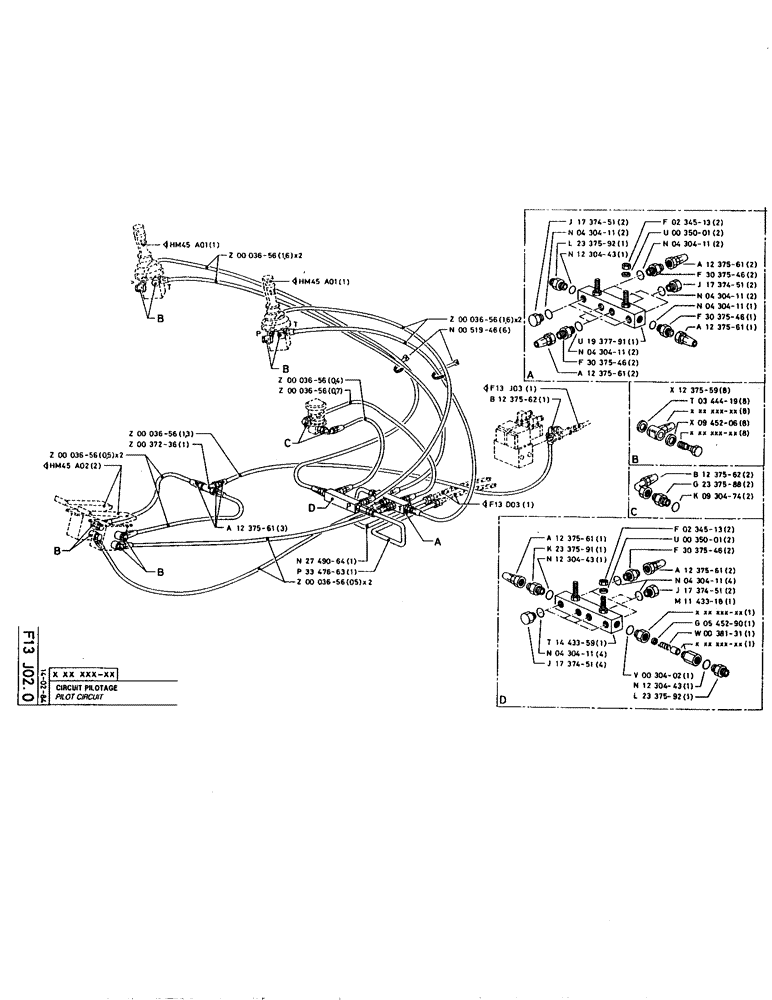 Схема запчастей Case 220 - (121) - PILOT CIRCUIT (07) - HYDRAULIC SYSTEM