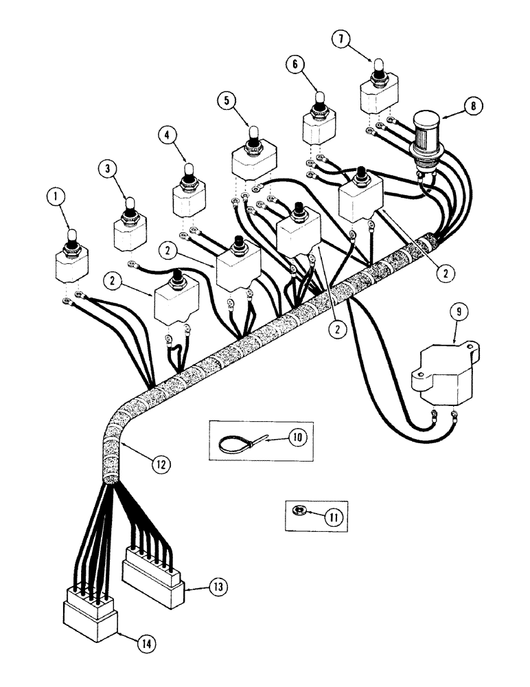 Схема запчастей Case 40 - (244) - ELECTRICAL LEFT CONTROL CONSOLE (55) - ELECTRICAL SYSTEMS