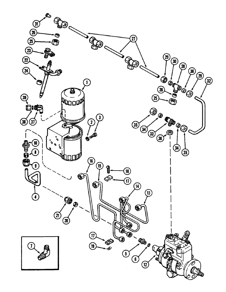 Схема запчастей Case 350B - (052) - FUEL INJECTION AND FILTER SYSTEM, 188 DIESEL ENGINE (02) - FUEL SYSTEM