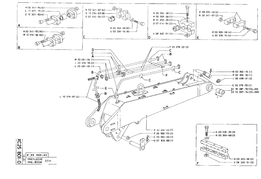 Схема запчастей Case 75C - (XC25 B01.0) - PRE-BOOM - 2,5 M (09) - BOOMS