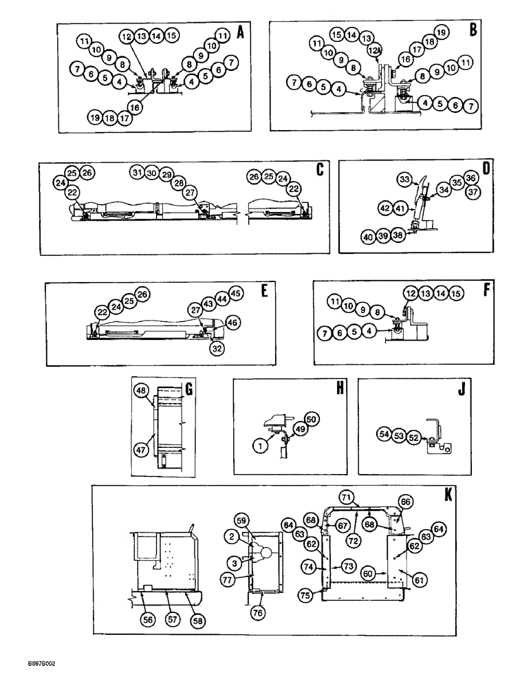 Схема запчастей Case 9060B - (9-030) - UPPER STRUCTURE - CONTINUED, *P.I.N. EAC0601027 AND AFTER (09) - CHASSIS