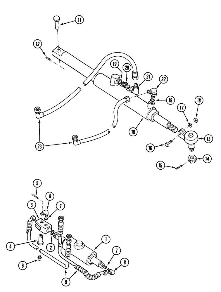 Схема запчастей Case 380B - (5-06) - POWER STEERING CYLINDERS AND HOSES (05) - STEERING