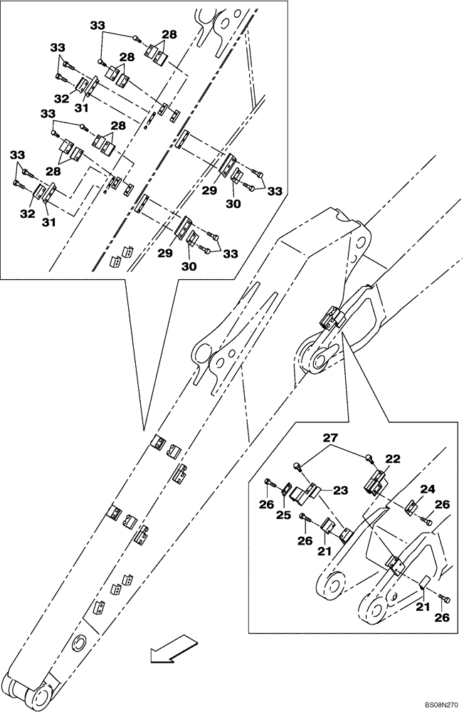 Схема запчастей Case CX290B - (09-42) - BOOM - ARM (3.10 M) BRACKET- OPTIONAL (09) - CHASSIS/ATTACHMENTS