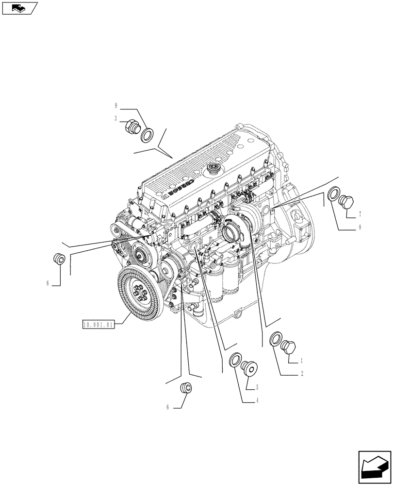 Схема запчастей Case F3AE0684S E914 - (10.400.01) - ENGINE COOLING SYSTEM (10) - ENGINE