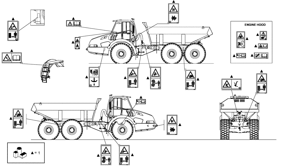 Схема запчастей Case 340 - (98A00000798[001]) - ACCESSORIES - PLATES (90) - PLATFORM, CAB, BODYWORK AND DECALS