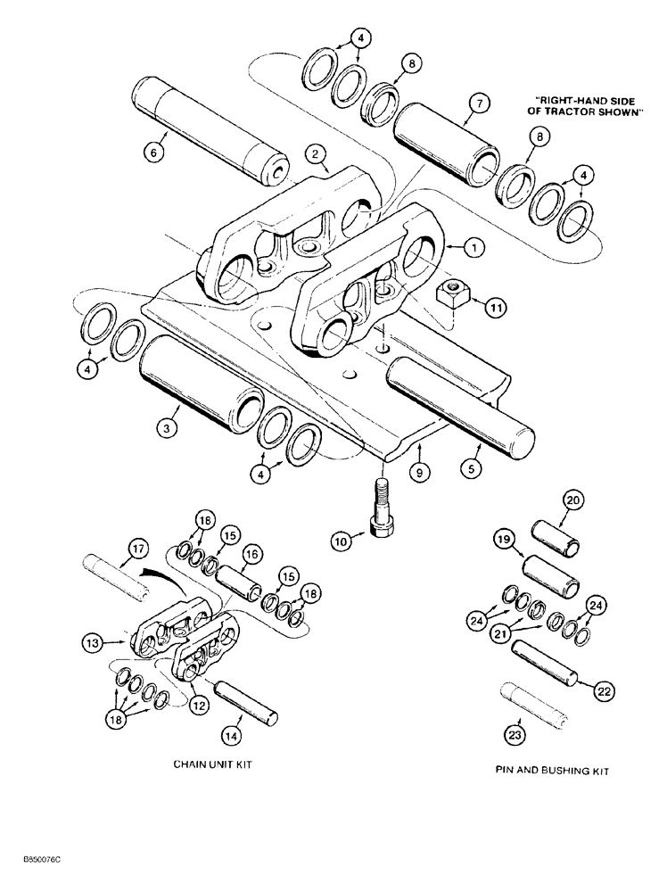 Схема запчастей Case 550G - (5-12) - SEALED TRACK CHAIN (04) - UNDERCARRIAGE