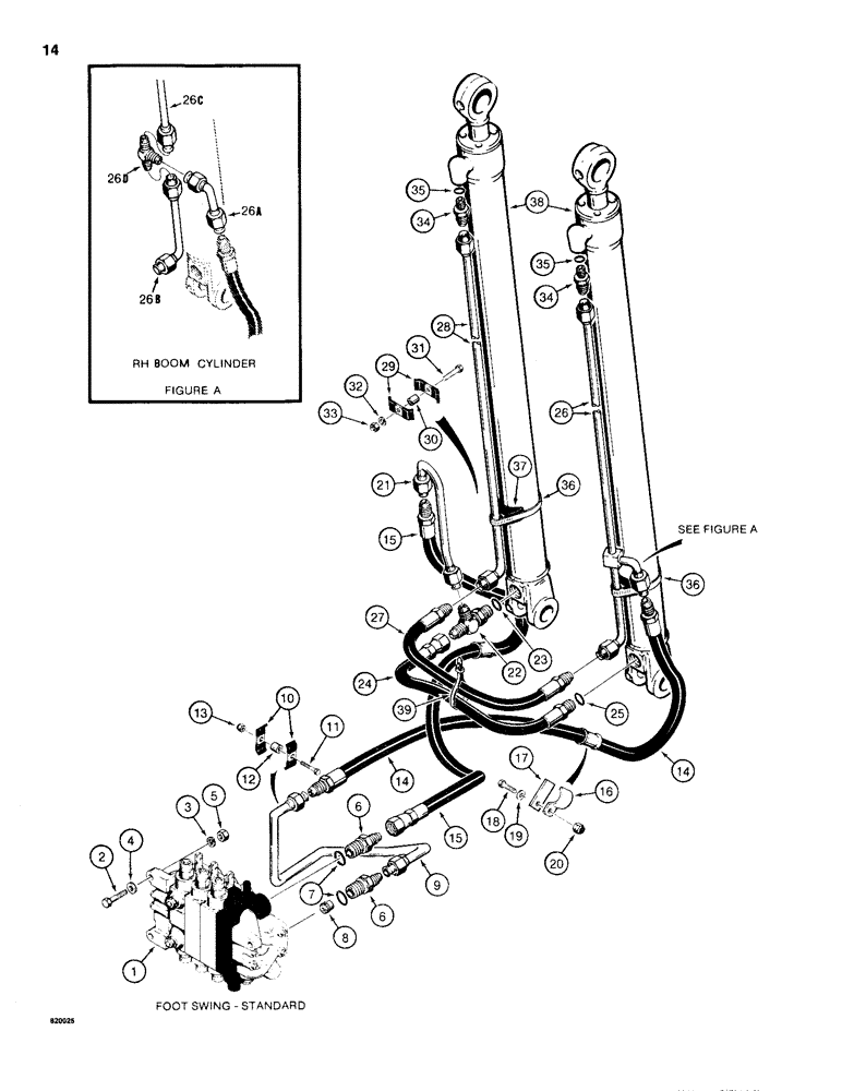 Схема запчастей Case 35A - (14) - BOOM CYLINDER HYDRAULIC CIRCUIT 