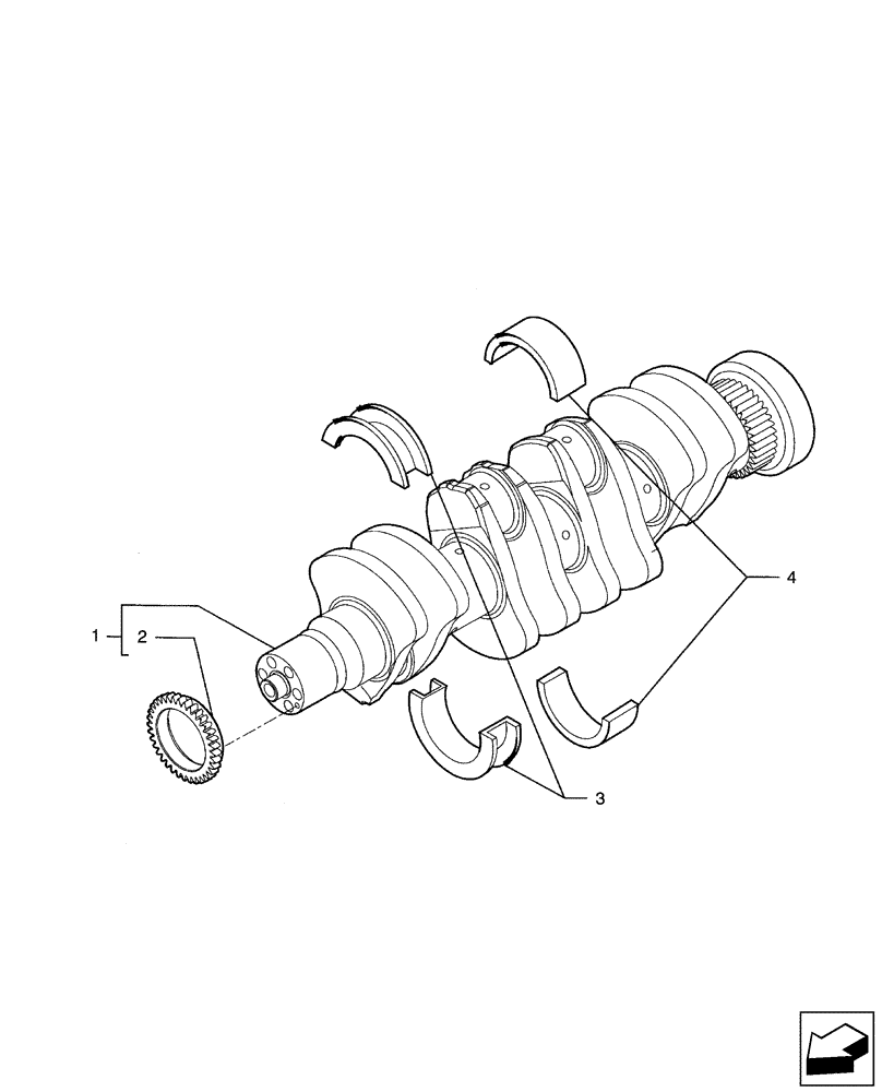 Схема запчастей Case 580SN - (10.103.01) - CRANKSHAFT (580SN, 580SN WT, 590SN) (10) - ENGINE