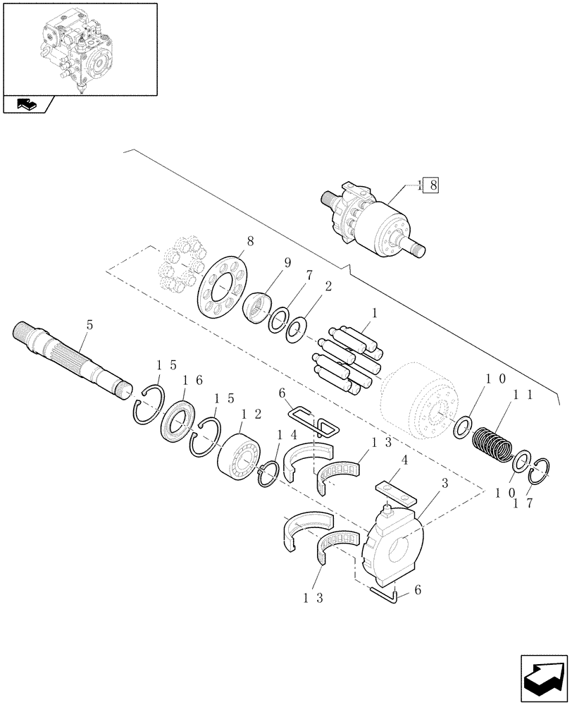 Схема запчастей Case 321E - (1.82.3/02[03]) - PUMP REDUCTION GEAR (07) - HYDRAULIC SYSTEMS