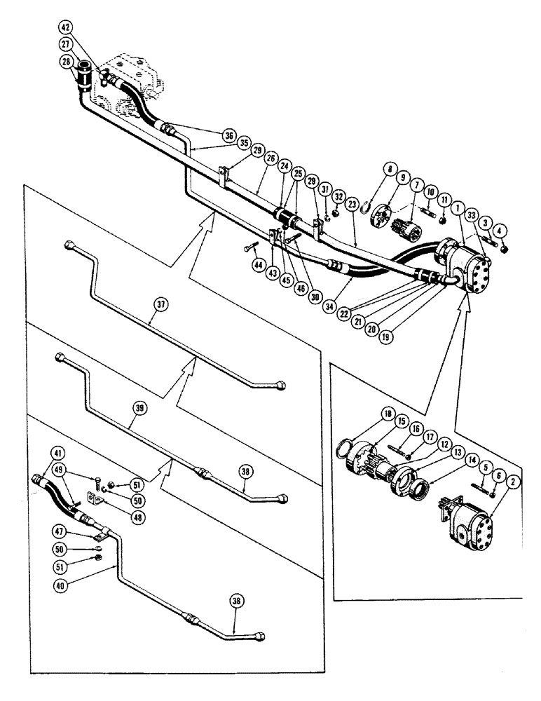 Схема запчастей Case 800 - (242) - PRIMARY HYDRAULICS FOR DOZERS (USED UP TO SERIAL #7081201) (07) - HYDRAULIC SYSTEM