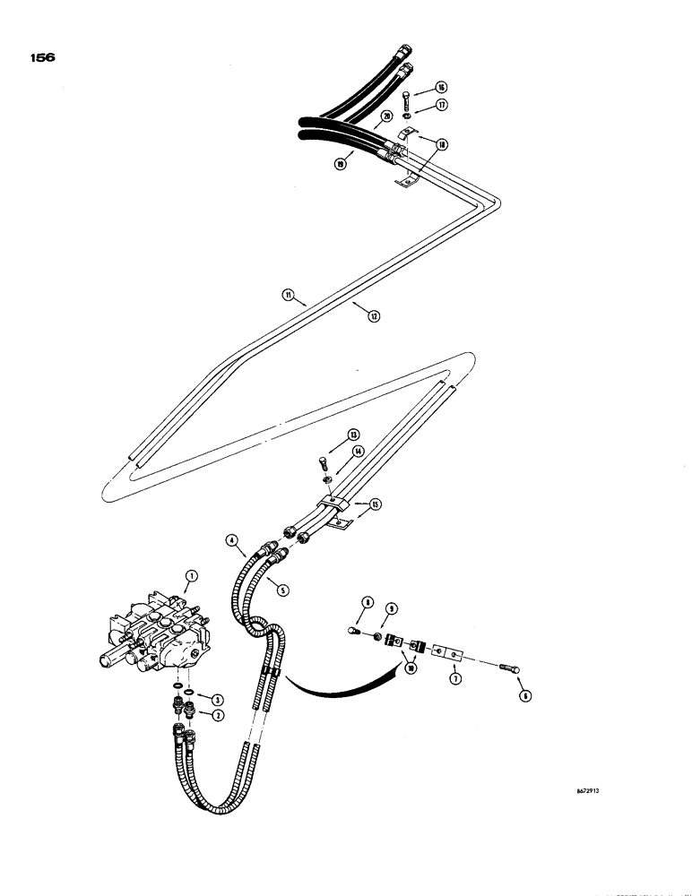 Схема запчастей Case 850 - (156) - CLAM TYPE BUCKET HYDRAULICS (07) - HYDRAULIC SYSTEM