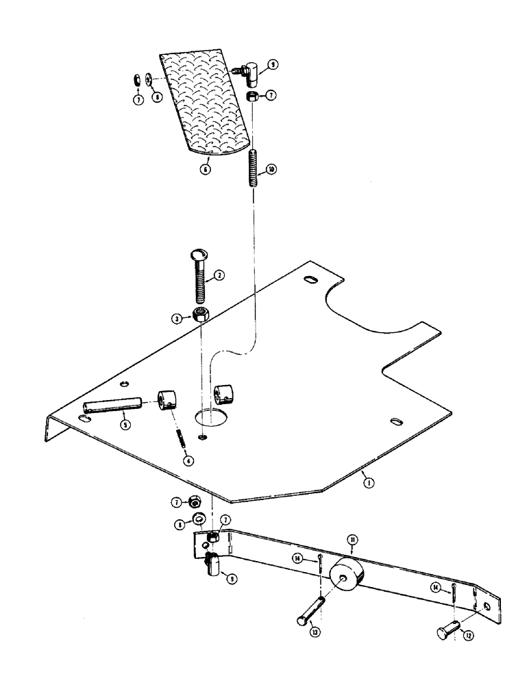 Схема запчастей Case 580B - (075A) - ACCELERATOR PEDAL AND LINKAGE, (159) SPARK IGNITION ENGINE (03) - FUEL SYSTEM