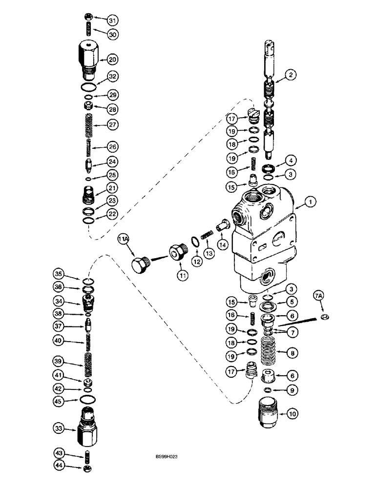 Схема запчастей Case 590SL - (9-04) - BACKHOE CONTROL VALVE, BOOM SECTION (08) - HYDRAULICS