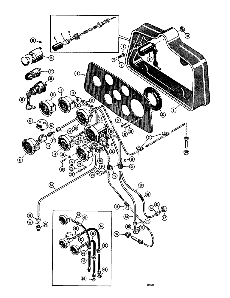 Схема запчастей Case 750 - (046) - INSTRUMENT PANEL (06) - ELECTRICAL SYSTEMS