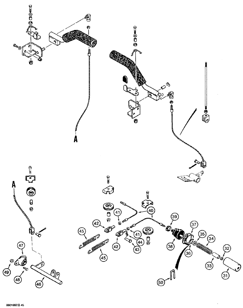 Схема запчастей Case 1825 - (7-04) - PARKING LATCH AND SEAT BARS (CONTD) (07) - BRAKES