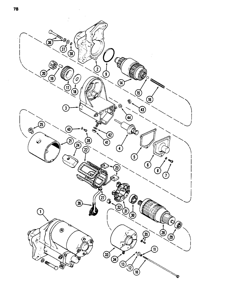 Схема запчастей Case 480LL - (078) - R39341 STARTER (55) - ELECTRICAL SYSTEMS