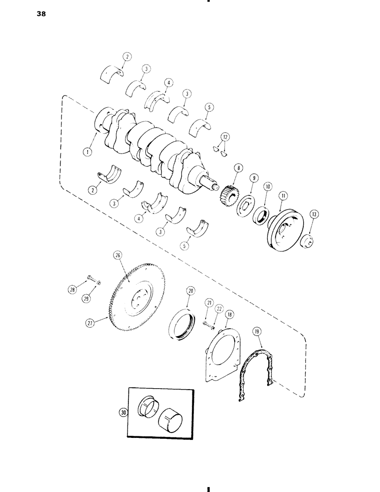 Схема запчастей Case 584C - (038) - CRANKSHAFT AND FLYWHEEL, 207 DIESEL ENGINE (10) - ENGINE