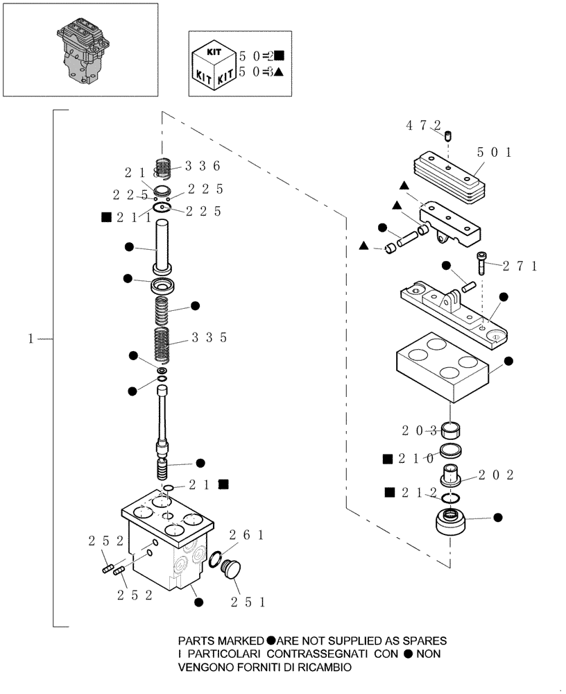 Схема запчастей Case CX16B - (1.070[16]) - PILOT VALVE TRAVEL ASSY (35) - HYDRAULIC SYSTEMS