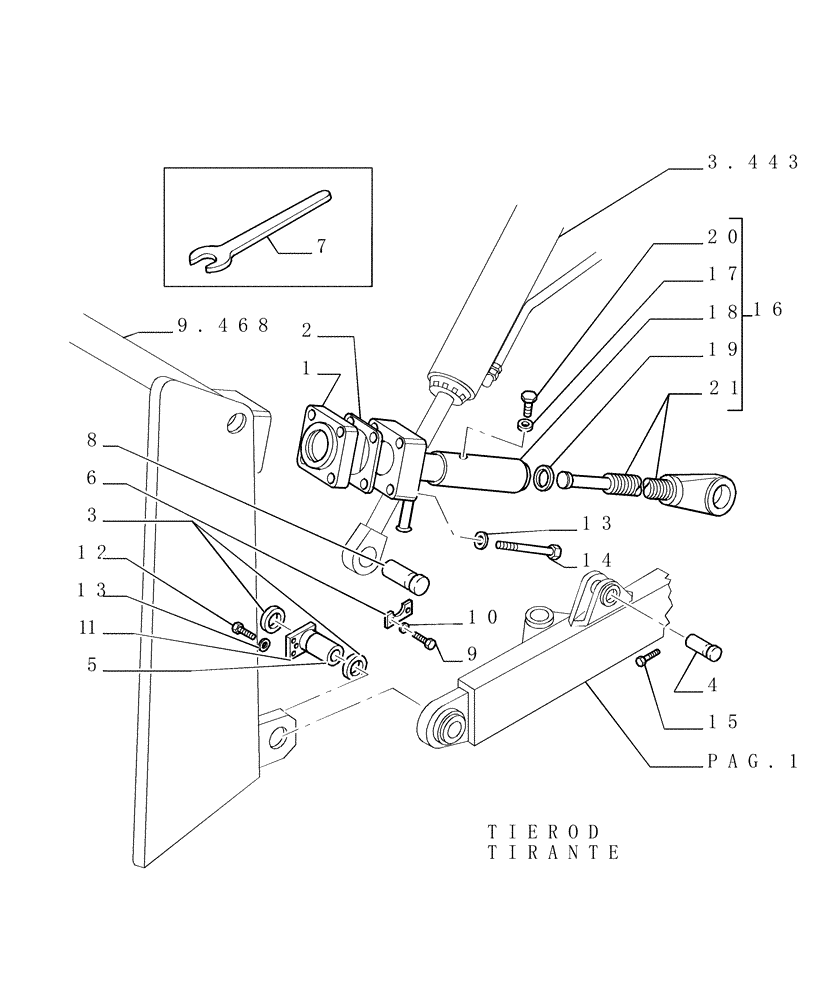 Схема запчастей Case 1850K - (9.467[02A]) - PUSHBEAMS AND STRUTS (HS) - OPTIONAL CODE 76090875 (19) - OPTIONS