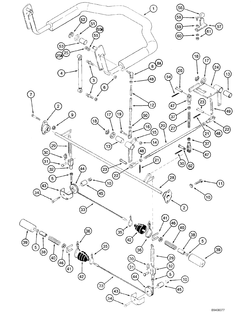 Схема запчастей Case 1845C - (07-04) - PARKING LATCH - SEAT BAR, SINGLE, JAF0135099 - (07) - BRAKES