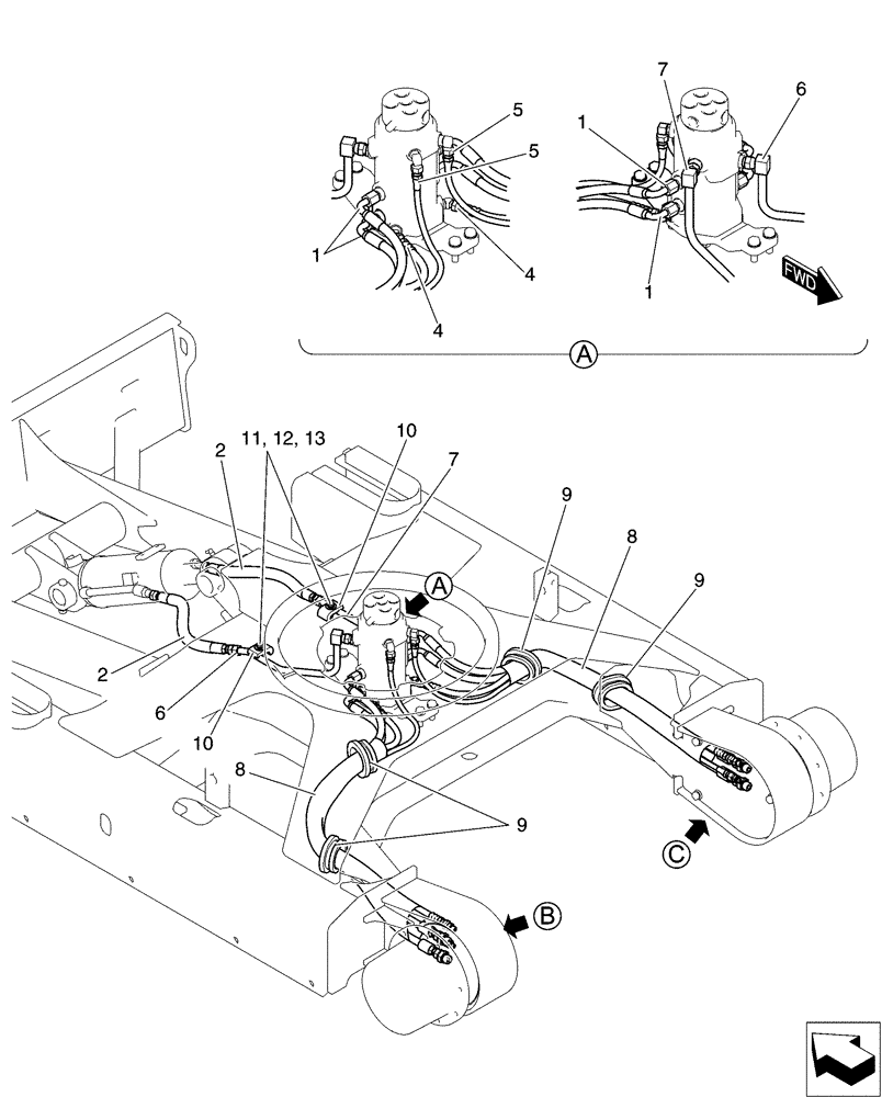 Схема запчастей Case CX31B - (02-011[01]) - HYD LINES, LOW (35) - HYDRAULIC SYSTEMS