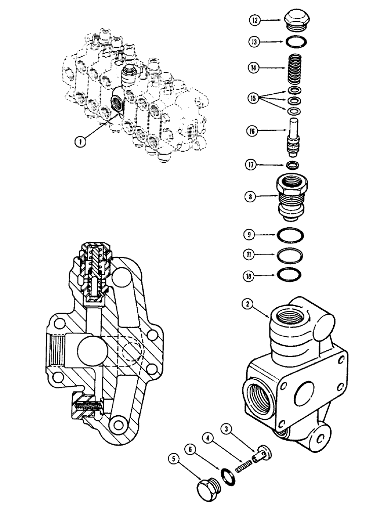 Схема запчастей Case 680CK - (278) - G34462 MID-INLET SECTION (35) - HYDRAULIC SYSTEMS