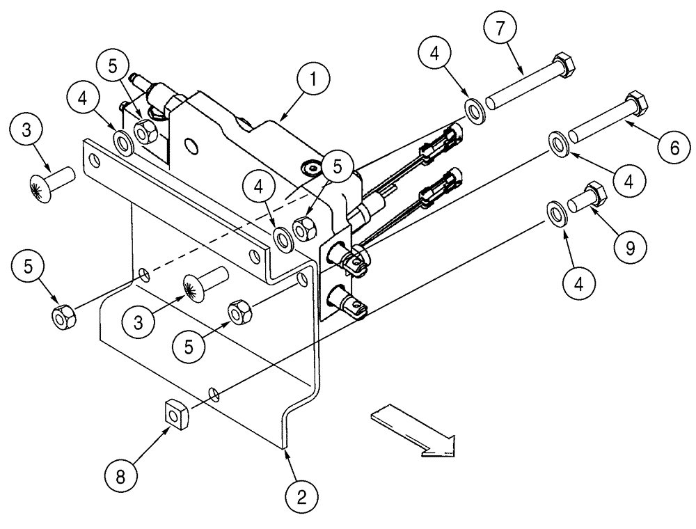 Схема запчастей Case 95XT - (08-15) - LOADER CONTROL VALVE, MOUNTING (NORTH AMERICA JAF0311357- / EUROPE JAF0274360-) (08) - HYDRAULICS