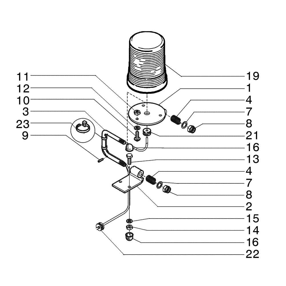 Схема запчастей Case 865B - (04-31[01]) - BEACON LIGHT - COMPONENTS (04) - ELECTRICAL SYSTEMS