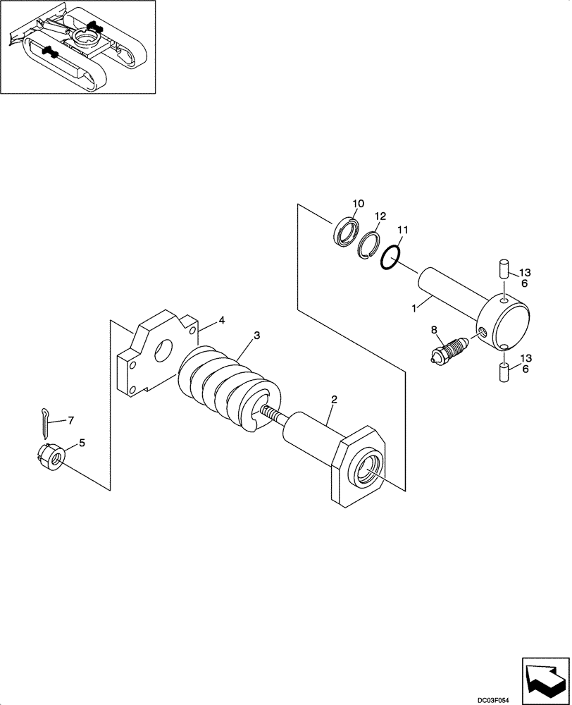 Схема запчастей Case CX14 - (05-07[00]) - TRACK - ADJUSTER (11) - TRACKS/STEERING