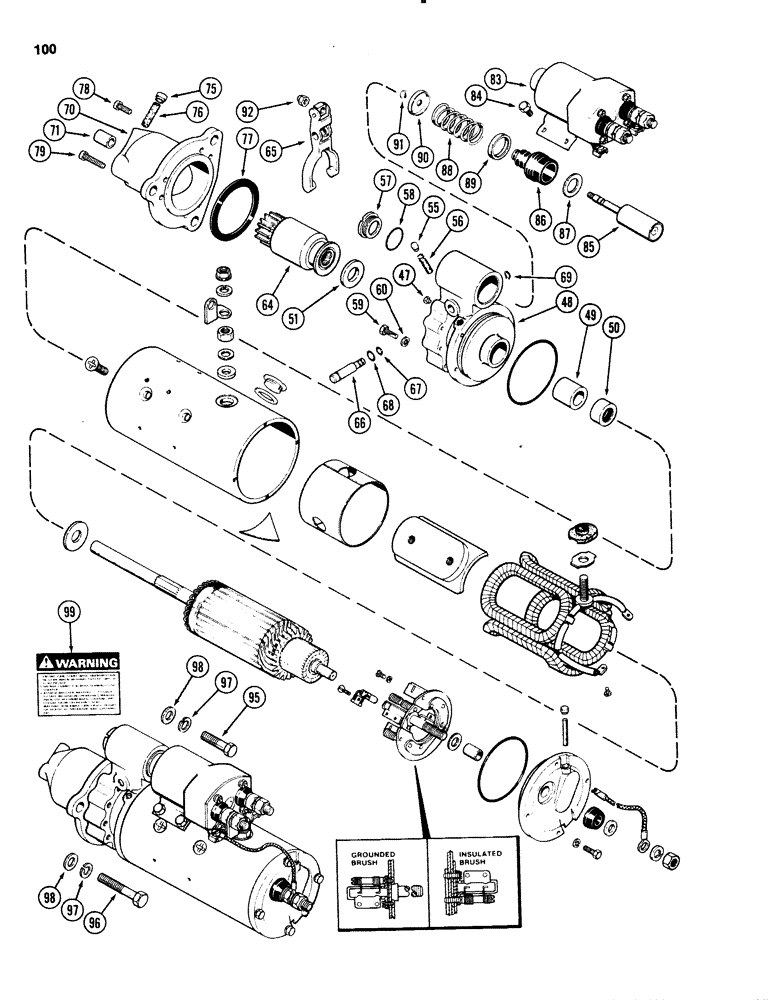 Схема запчастей Case 1150C - (100) - R45968 STARTER (04) - ELECTRICAL SYSTEMS