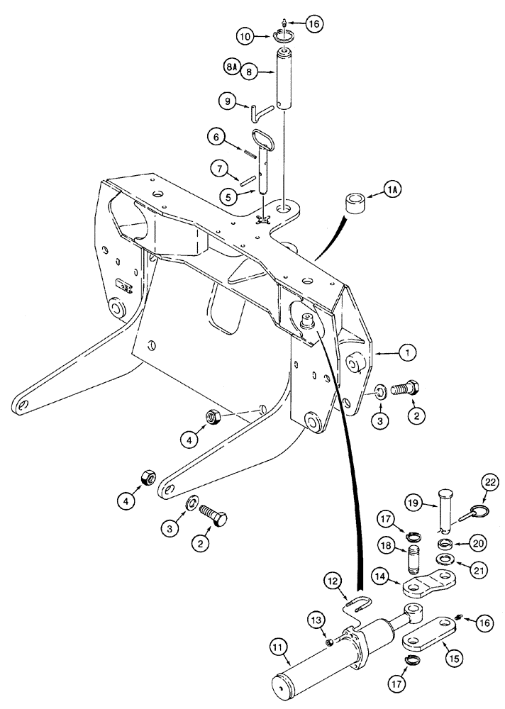 Схема запчастей Case 960 - (09-12) - FRAME BACKHOE MOUNTING (09) - CHASSIS