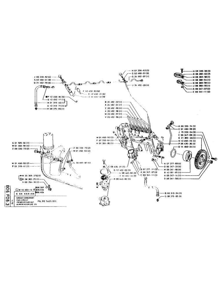 Схема запчастей Case LC80M - (026) - FUEL CIRCUIT 