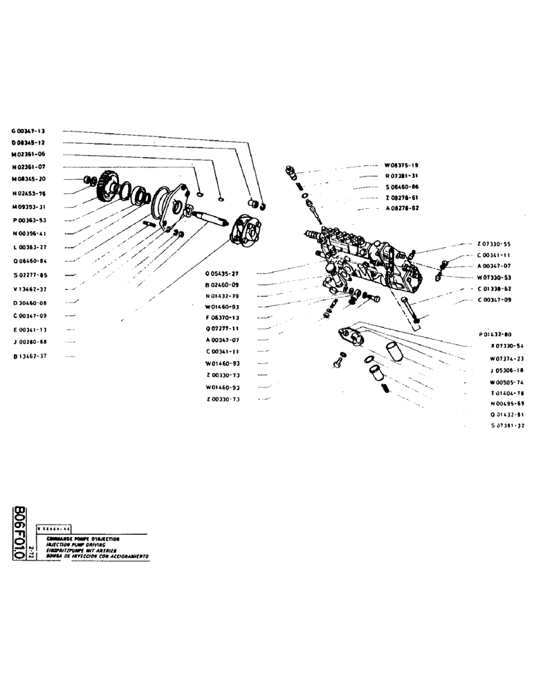 Схема запчастей Case GC120 - (024) - INJECTION PUMP DRIVING 