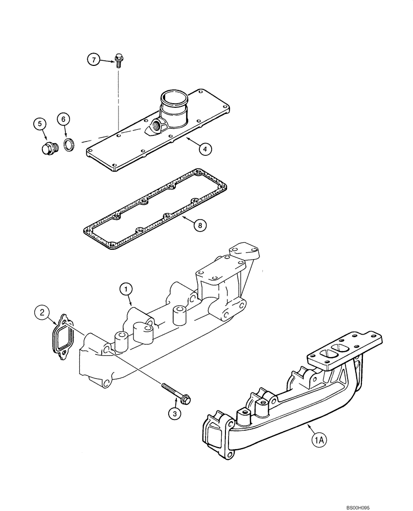 Схема запчастей Case 580SM - (02-10) - MANIFOLDS - 4T-390 EMISSIONS CERTIFIED ENGINE (02) - ENGINE