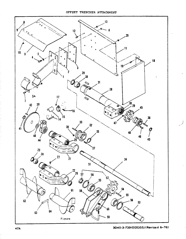 Схема запчастей Case P42 - (47A) - OFFSET TRENCHER ATTACHMENT 