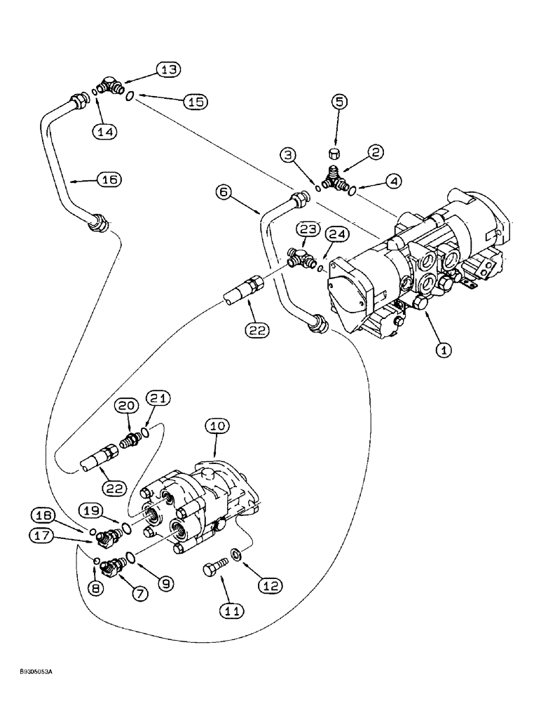 Схема запчастей Case 560 - (6-12) - GROUND DRIVE MOTOR HYDRAULIC CIRCUIT (06) - POWER TRAIN