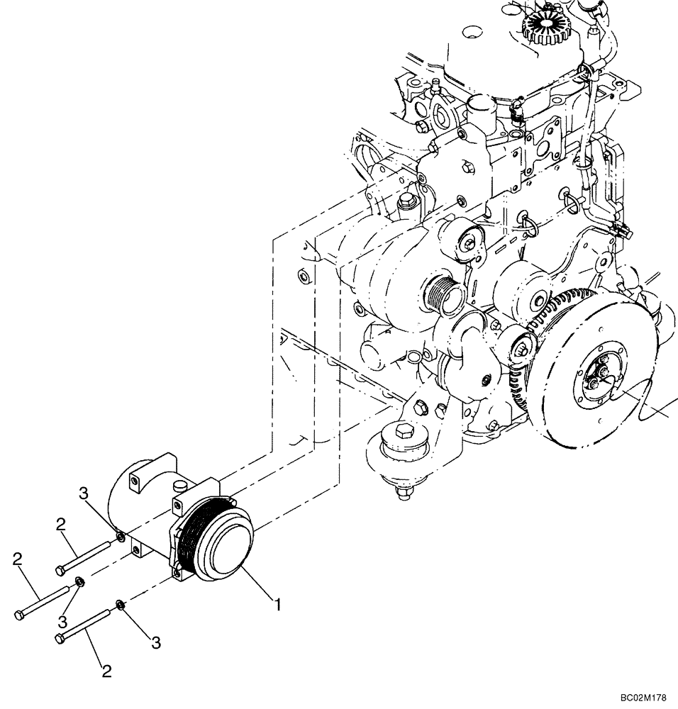 Схема запчастей Case 721D - (09-50) - AIR CONDITIONING - COMPRESSOR MOUNTING (09) - CHASSIS