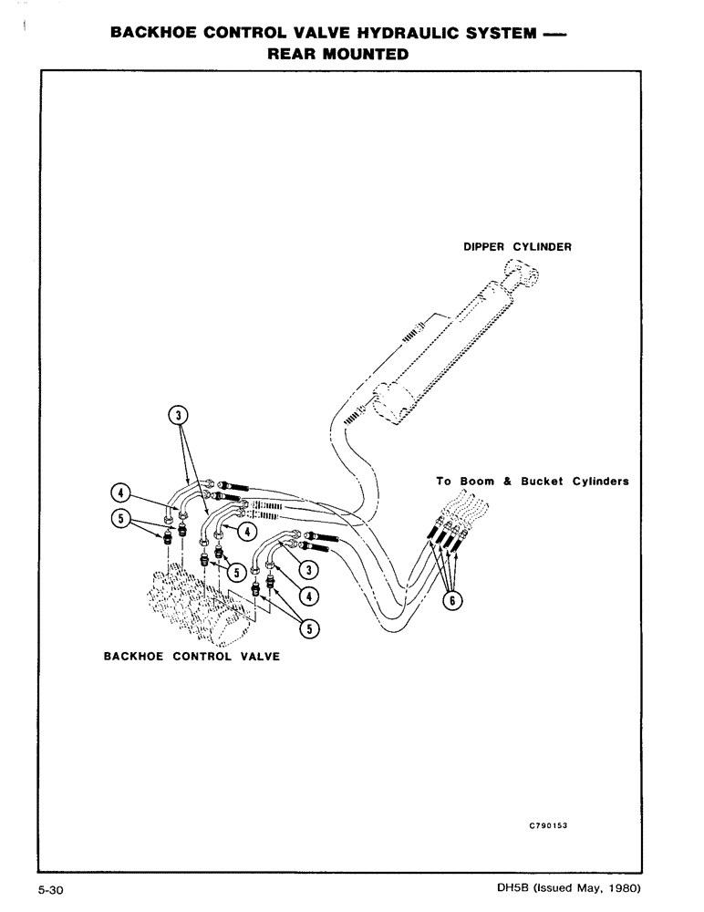 Схема запчастей Case DH5 - (5-30) - BACKHOE CONTROL VALVE HYDRAULIC SYSTEM - REAR MOUNTED (35) - HYDRAULIC SYSTEMS