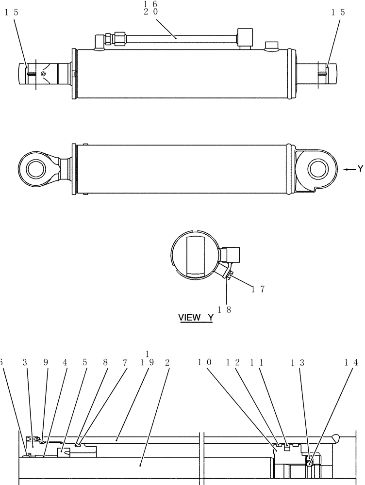 Схема запчастей Case CX50B - (HC752-72) - CYLINDER ASSEMBLY, ANGLE (35) - HYDRAULIC SYSTEMS